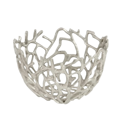 ALUMINIUM CASTING FRUIT BOWL (NATURAL)